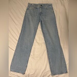 American Eagle Outfitters Light Blue Super High-Rise Straight Leg Jeans